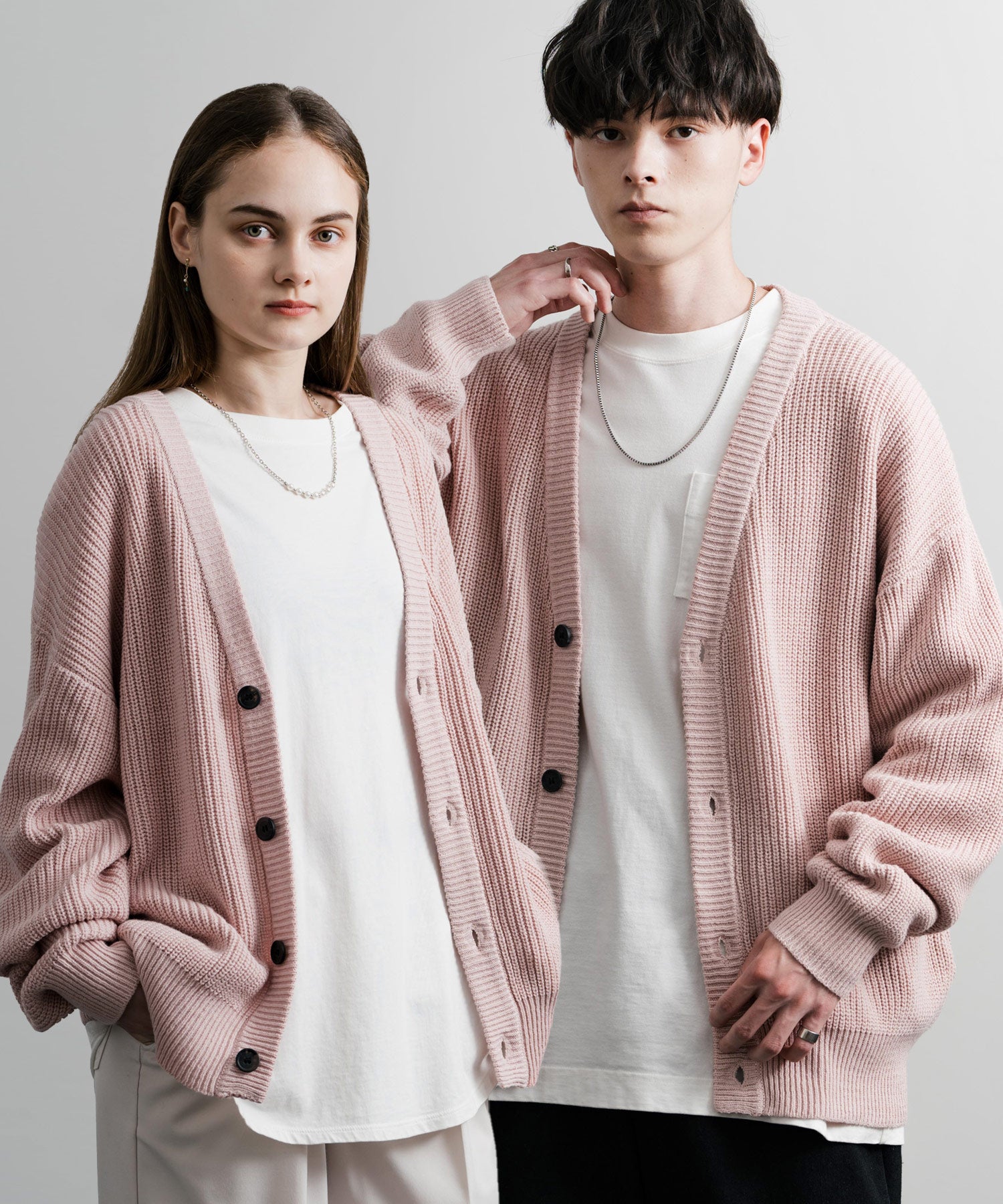 ハイバルキー片畦編み オーバーサイズ ウォッシャブルニット ビッグシルエットカーディガン 11313