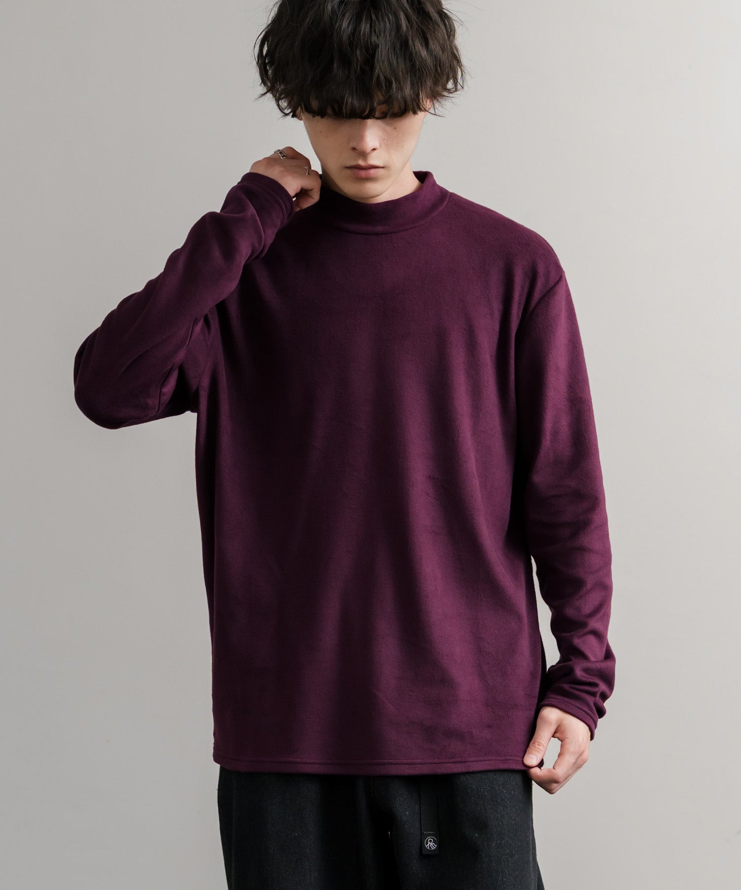 ストレッチフリースハイネック長袖Tシャツ 14855
