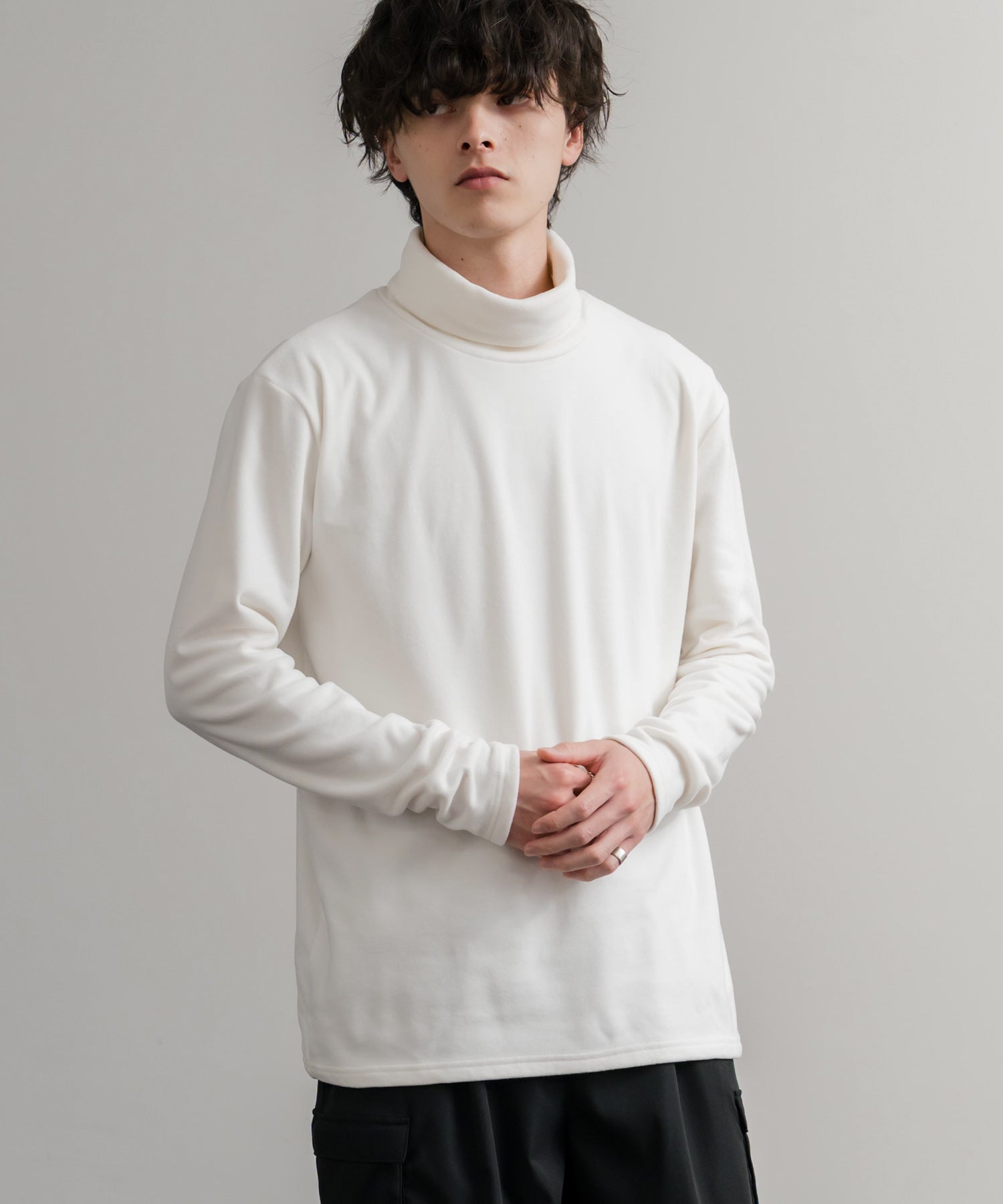 ストレッチフリースタートルネック長袖Tシャツ 14856