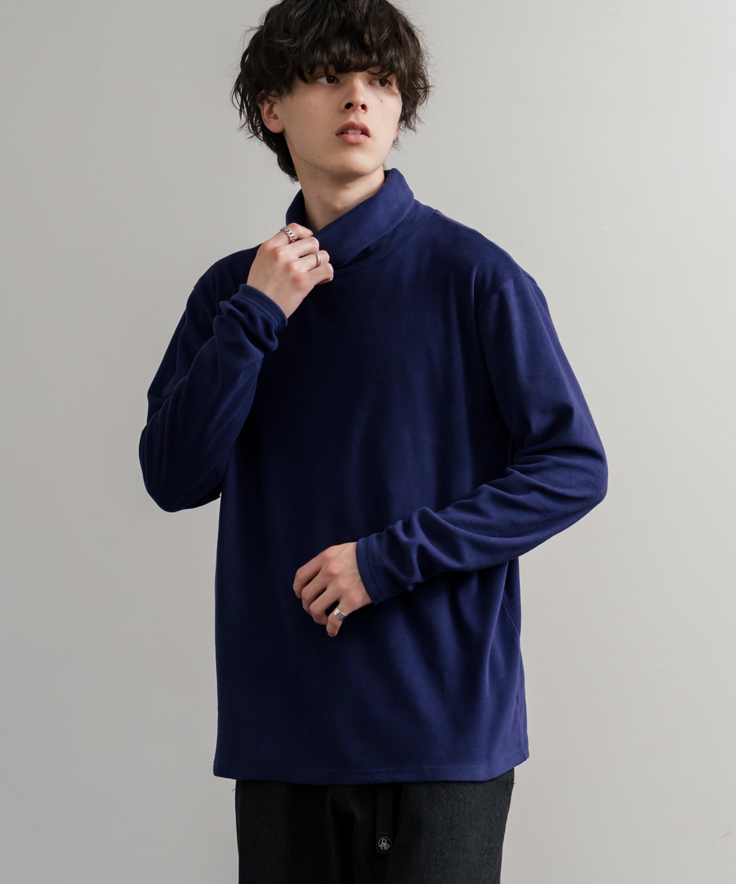 ストレッチフリースタートルネック長袖Tシャツ 14856
