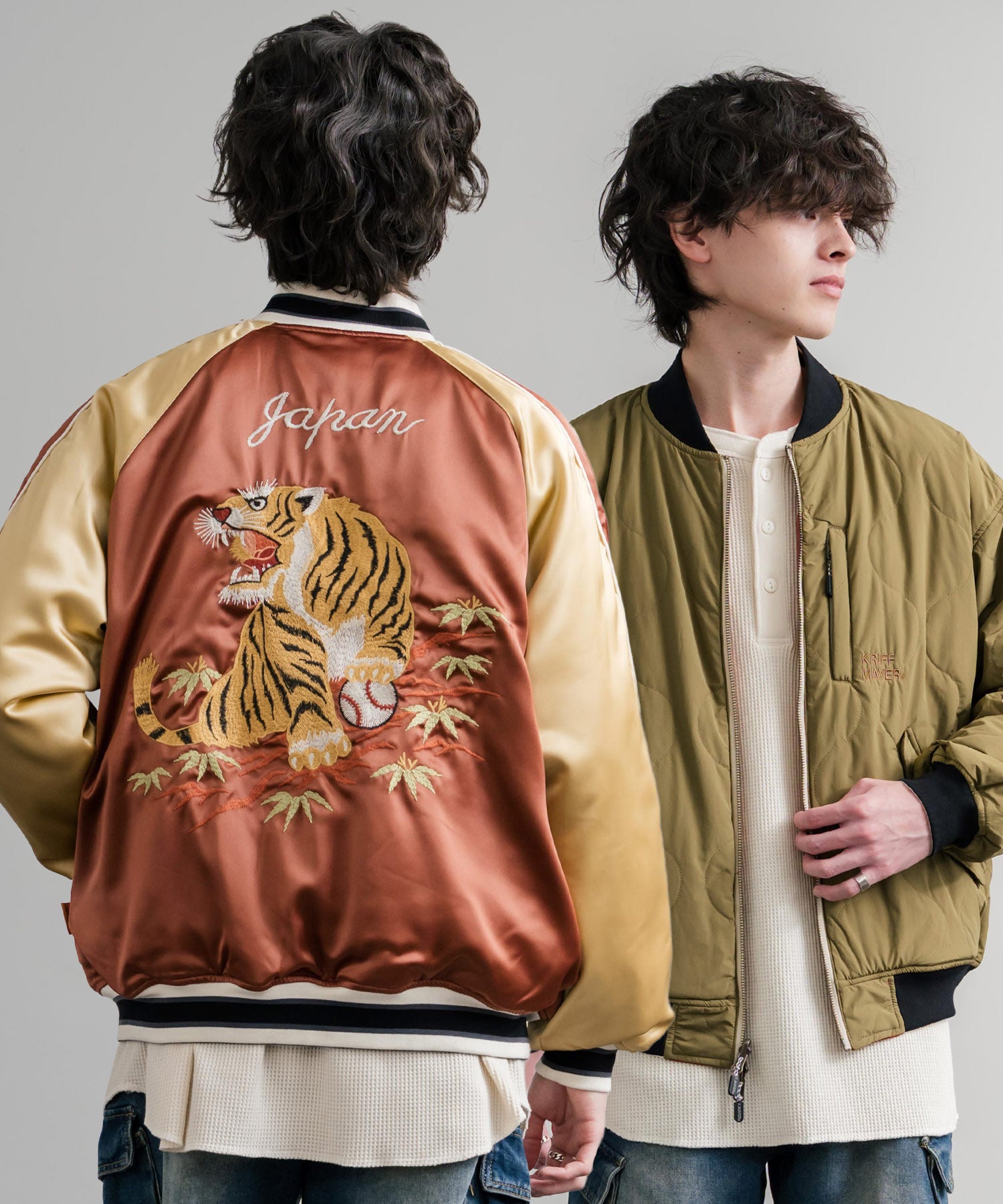 リバーシブルダブルジップ短丈ブルゾン 2515102 14883