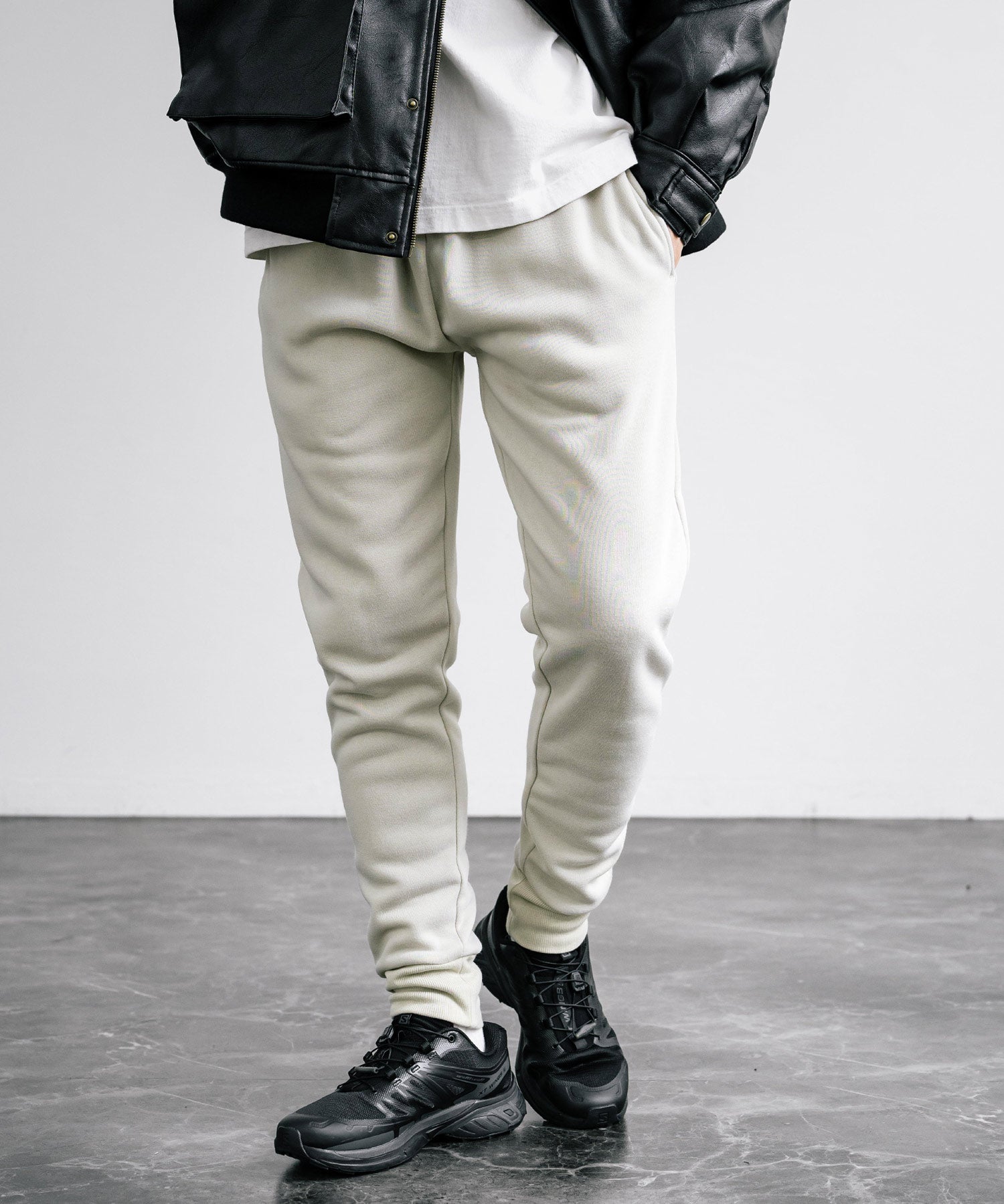 綿タッチ裏起毛イージージョガーパンツ/コットンタッチスウェットパンツ 14985