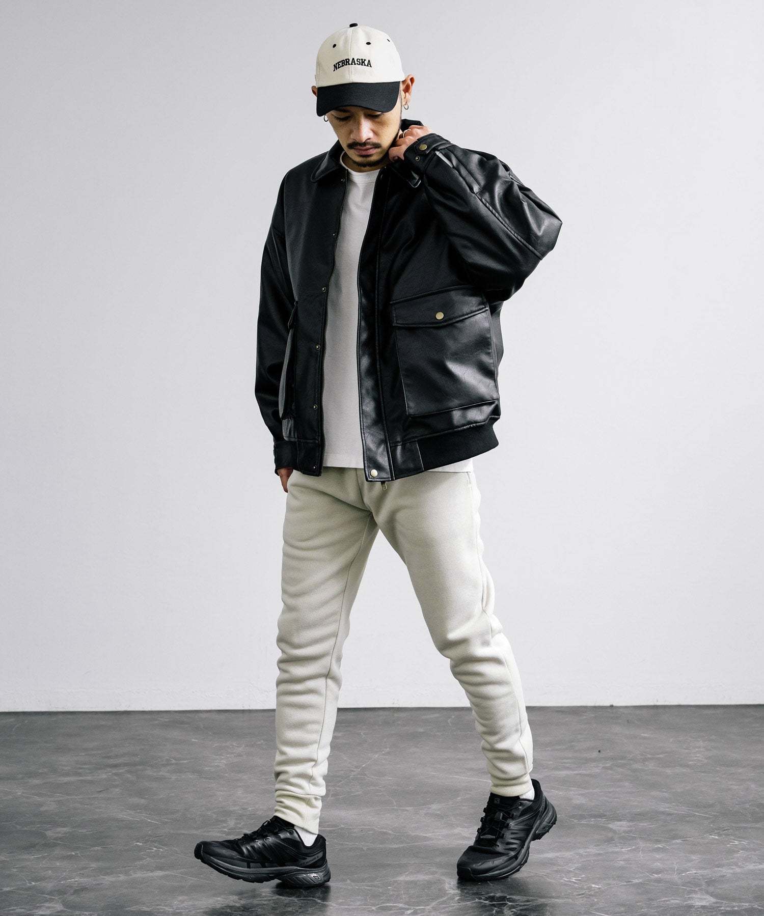 綿タッチ裏起毛イージージョガーパンツ/コットンタッチスウェットパンツ 14985