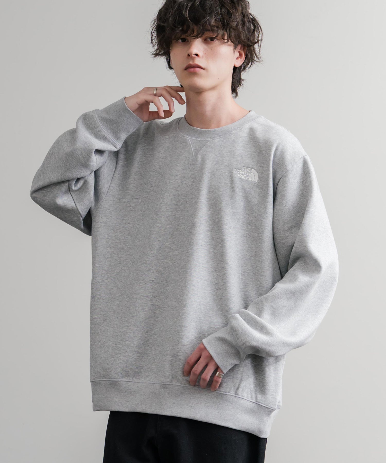 THE NORTH FACE ザ・ノースフェイス MEN S ESSENTIAL CREW 裏起毛ワンポイントロゴ刺繍長袖スウェット 15353