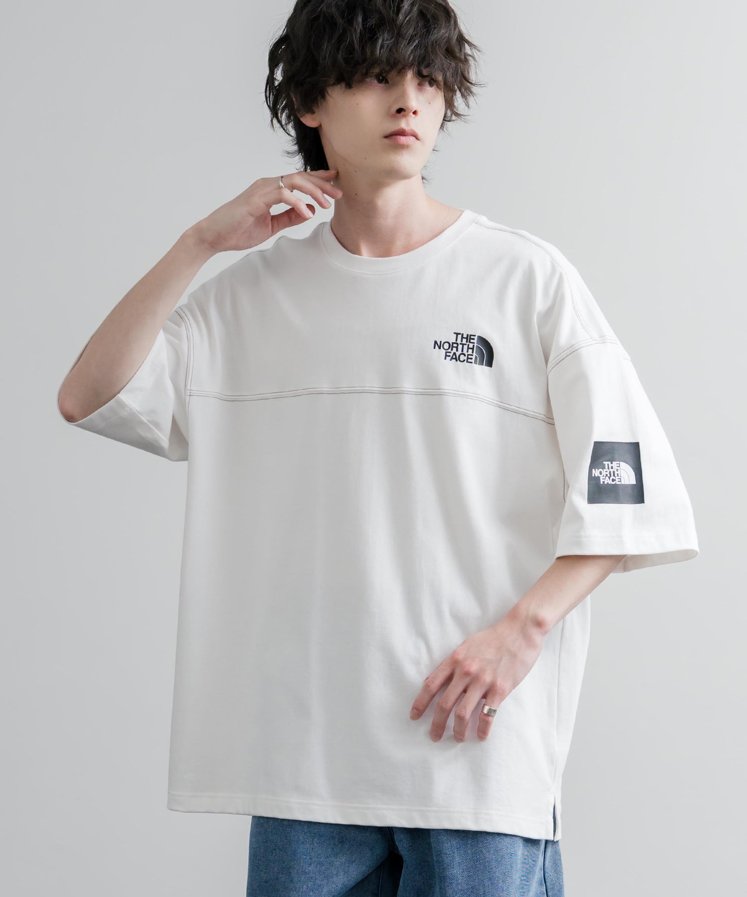 THE NORTH FACE WHITE LABEL STITCH DYEING S/S R/TEE オーバーサイズ