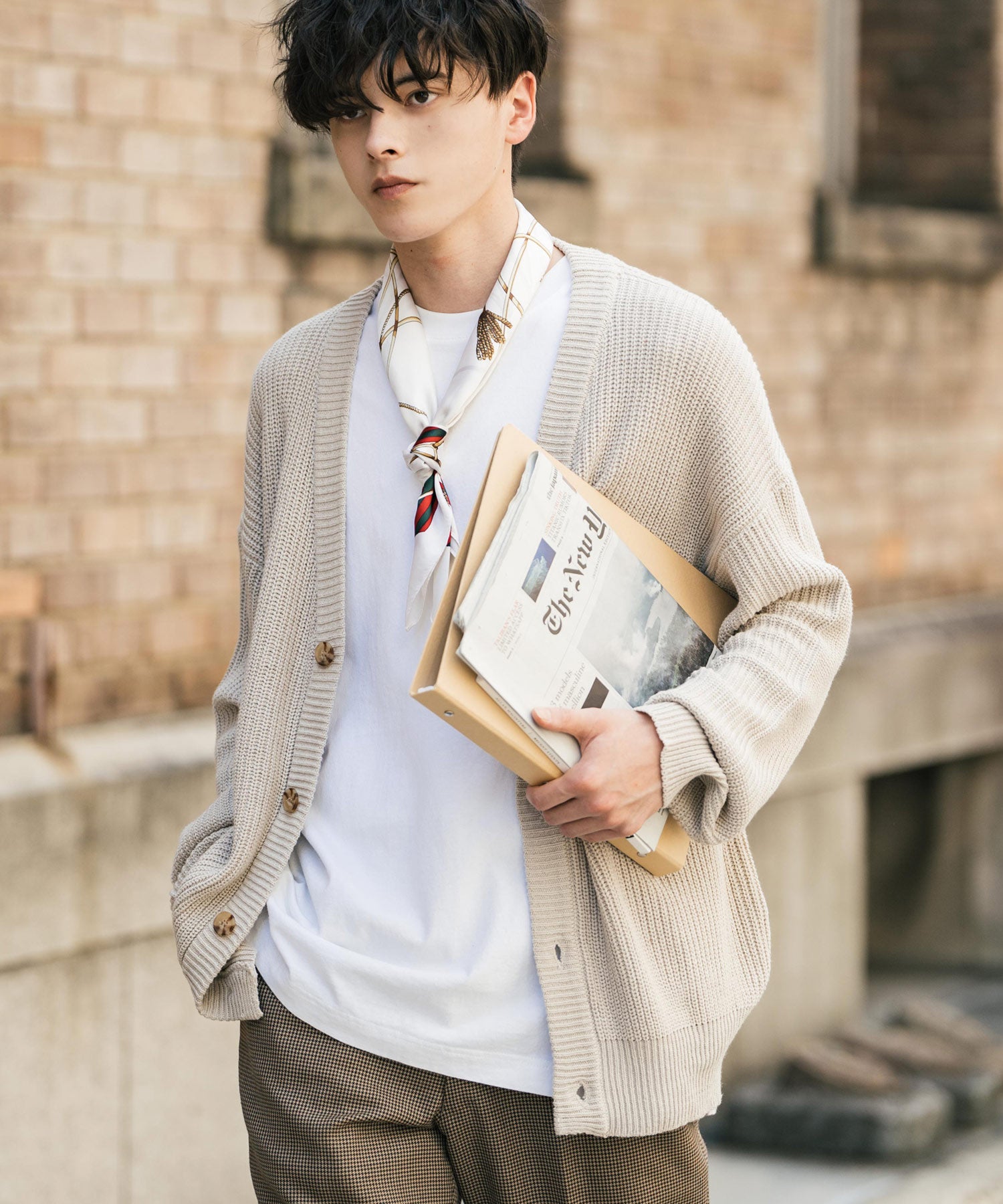 ハイバルキー片畦編み オーバーサイズ ウォッシャブルニット ビッグシルエットカーディガン 11313