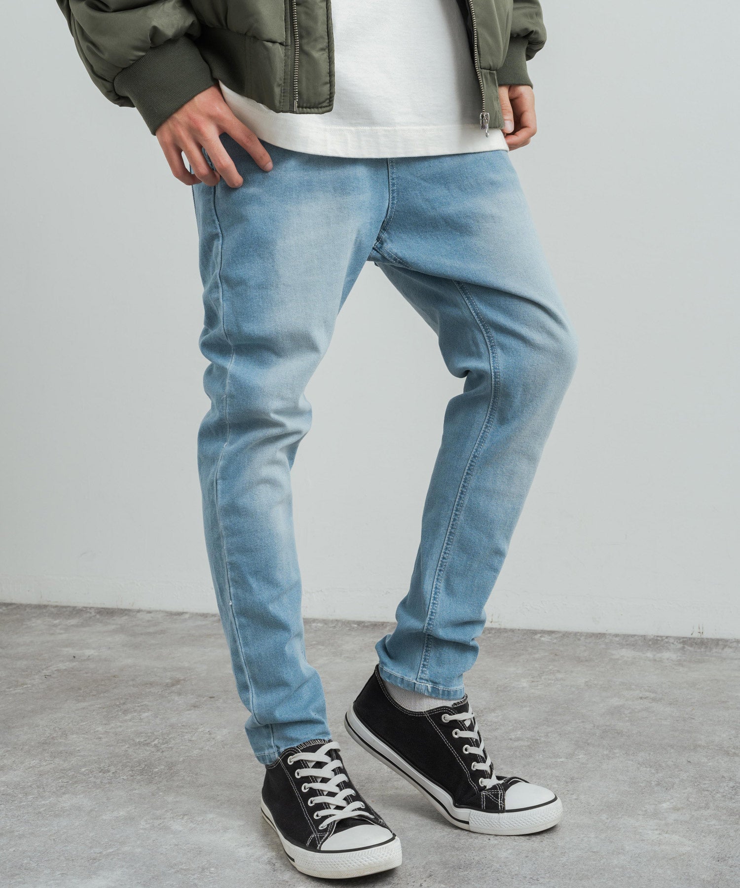 ストレッチデニム テーパードスキニーサルエルパンツ 12275 – Rocky Monroe