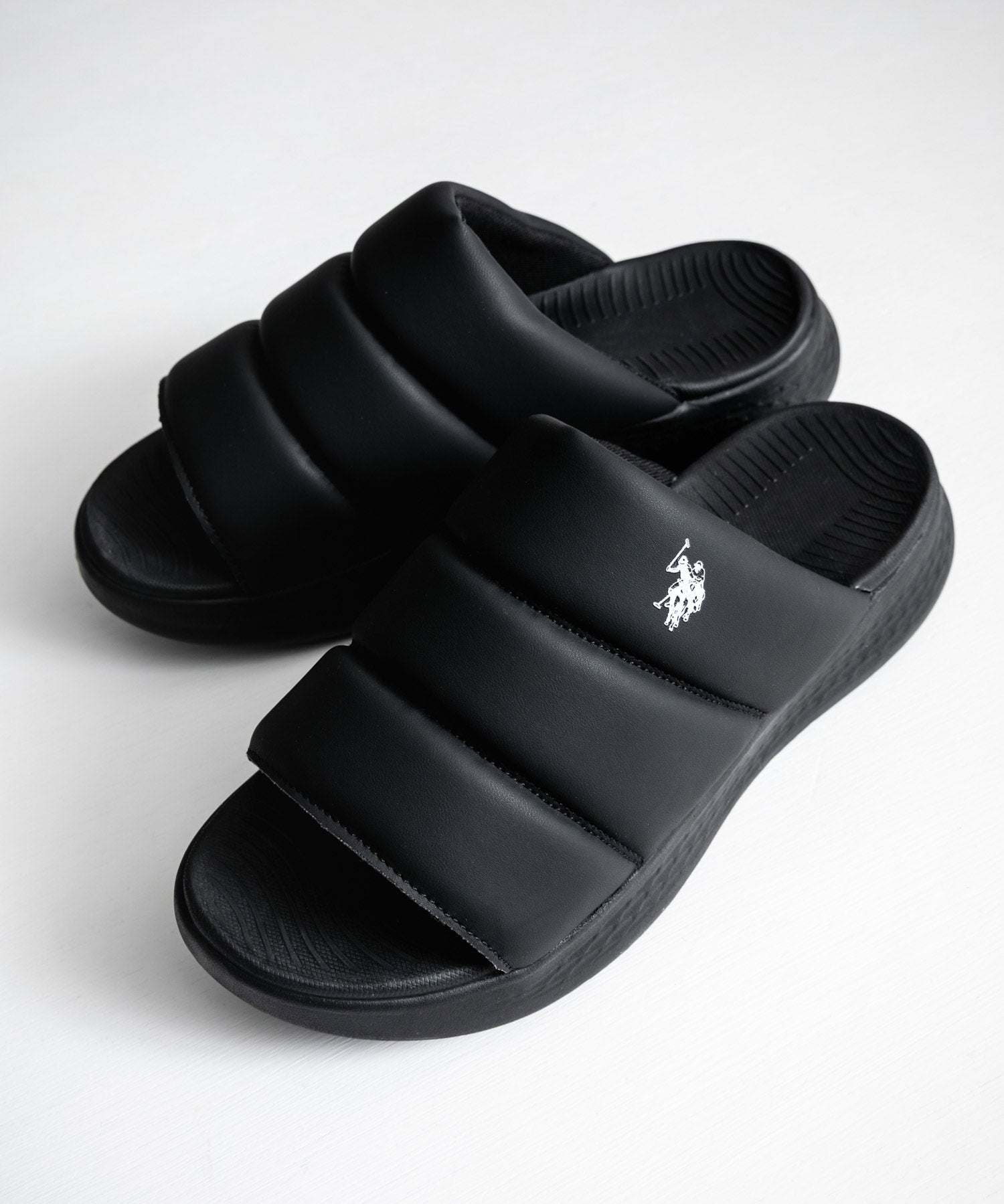 U.S. POLO ASSN. ユーエスポロアッスン ワンポイントロゴ厚底スライドサンダル 15735