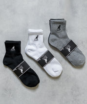 KANGOL カンゴール 3Pワンポイント刺繍クォーターソックス/靴下 15685