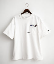 CONVERSE コンバース オーバーサイズフライスシューズエンブレム刺繍胸ポケット付きクルーネック半袖Tシャツ 15725