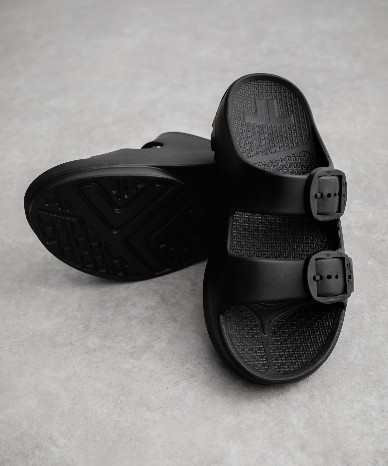 TELIC テリック W-BUCKLE2 厚底ダブルバックルベルトスライドサンダル