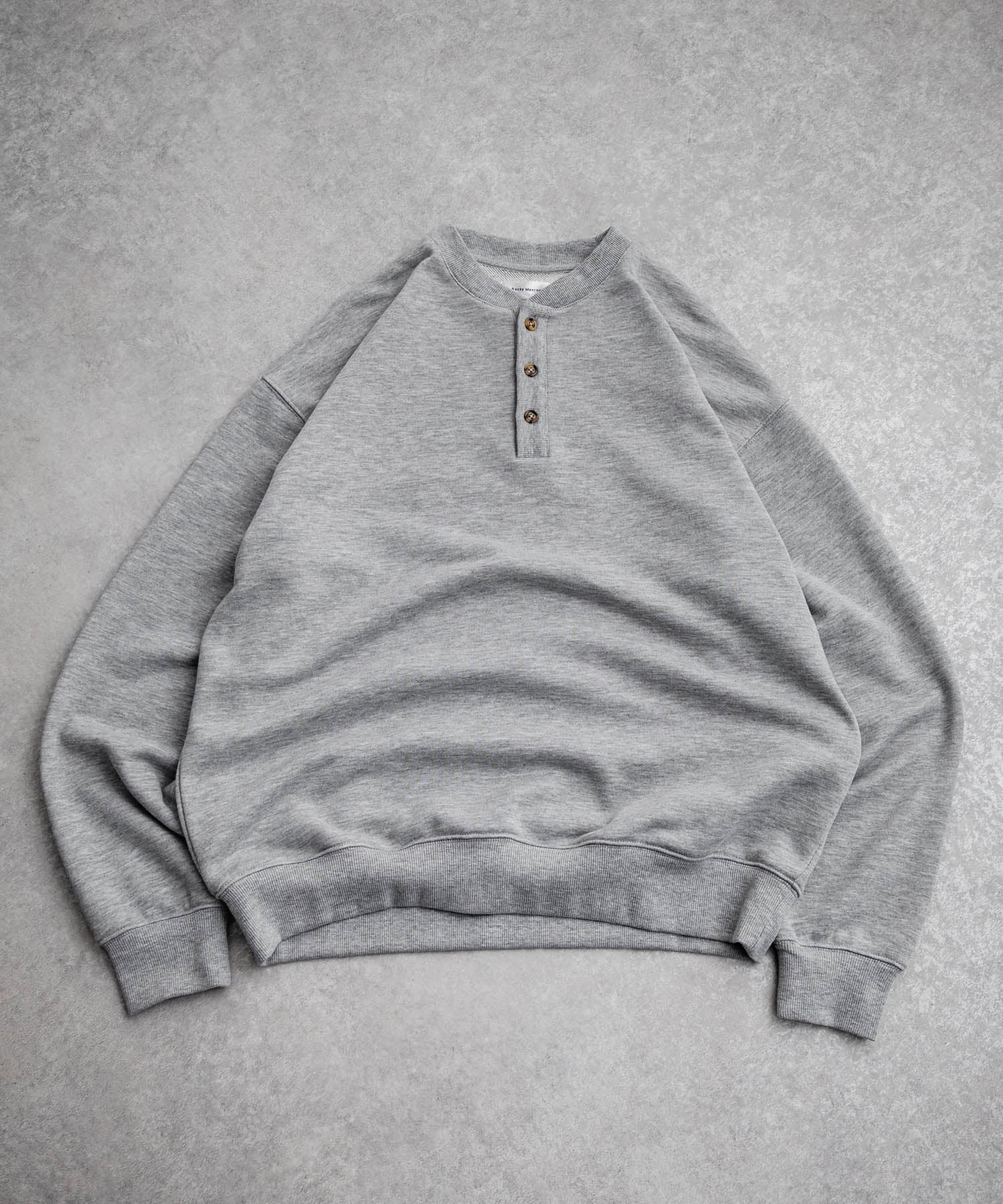 オーバーサイズ 裏毛ヘンリーネック長袖スウェット 15436 【セットアップ可能】