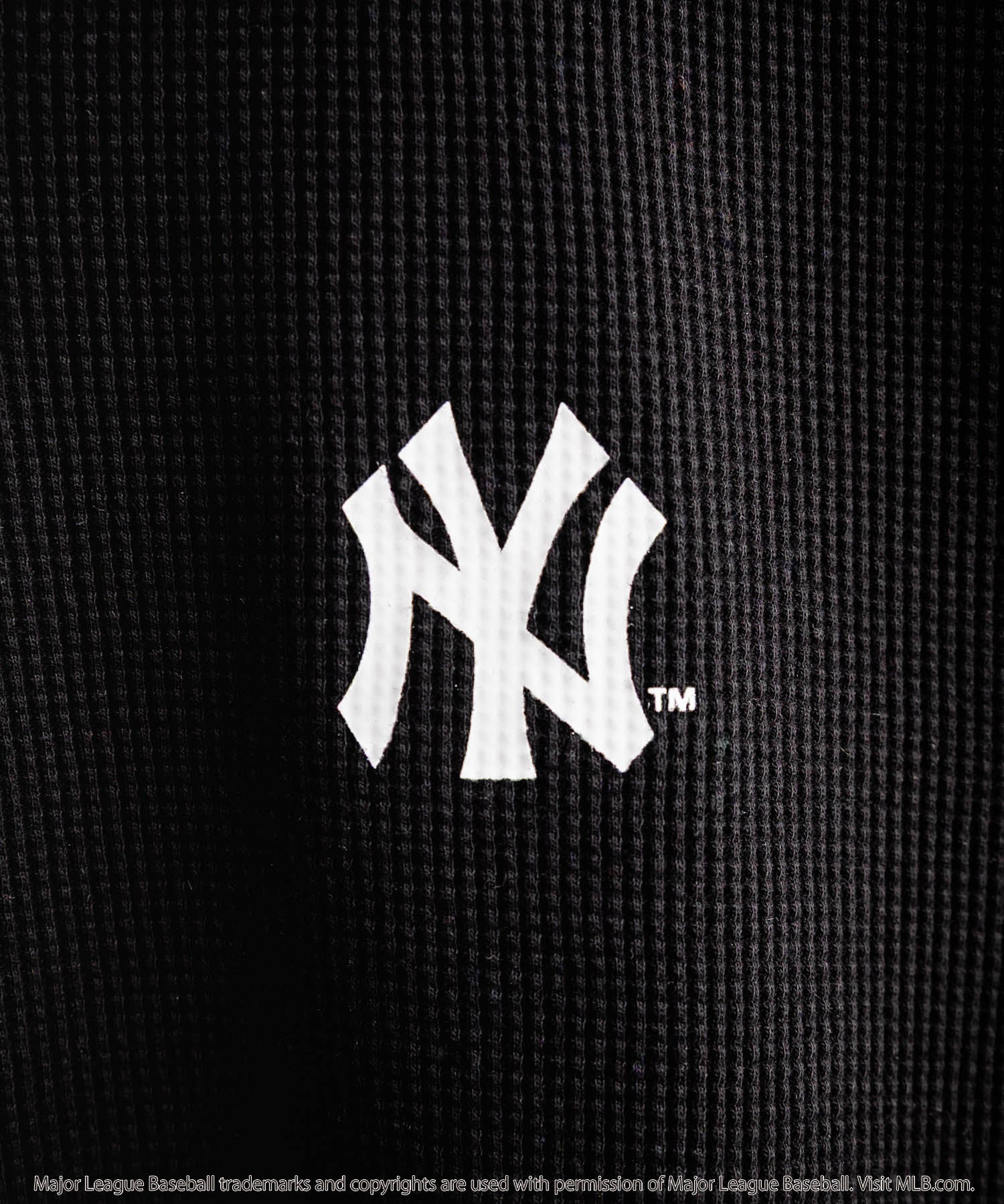 MLB メジャーリーグベースボール オーバーサイズヘンリーネックT/Cワッフルロゴプリント半袖Tシャツ 15531