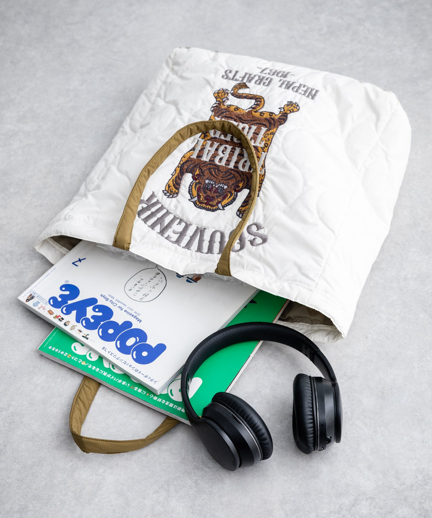 KRIFF MAYER クリフメイヤー スーベニア刺繍TOTE BAG/ひょうたん型キルティングナイロントートバッグ Z2615128 16466