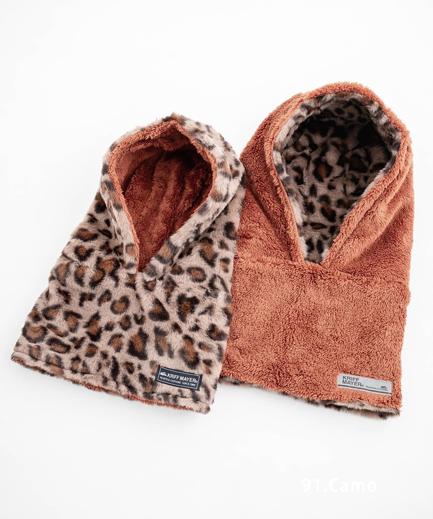 KRIFF MAYER クリフメイヤー ニンジャりん2WAYリバーシブルフード型ネックウォーマー ボアフードウォーマー J2527845 14965