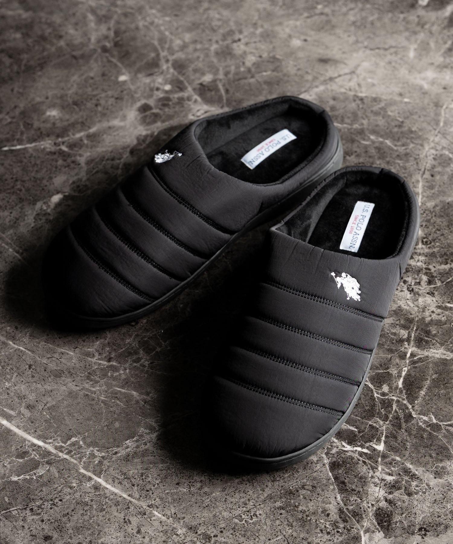U.S. POLO ASSN. ユーエスポロアッスン ワンポイントロゴ無地/チェック/ストライプモックシューズ 14948
