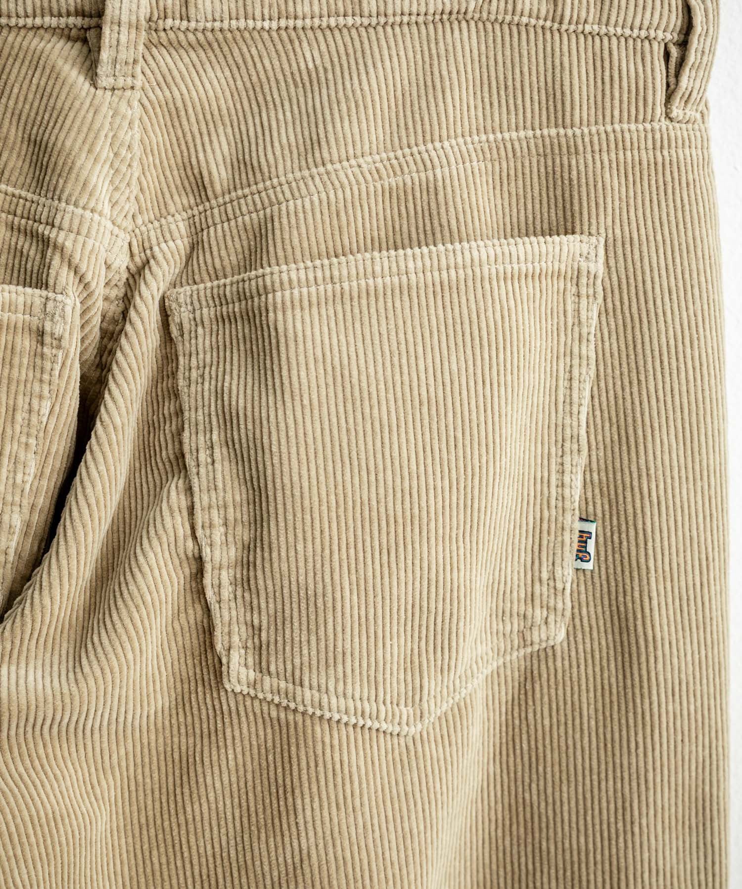 HUF ハフ CROMER CORDUROY PANT ワンポイントロゴ刺繍入りコーデュロイテーパードワイドパンツ 15060