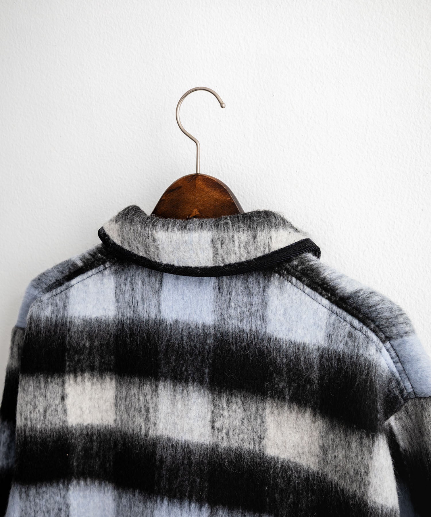 Upscape Audience アップスケープオーディエンス 日本製 国産 ECOLANAシャギーチェックスタンドオーバージャケット AUD7340 14898