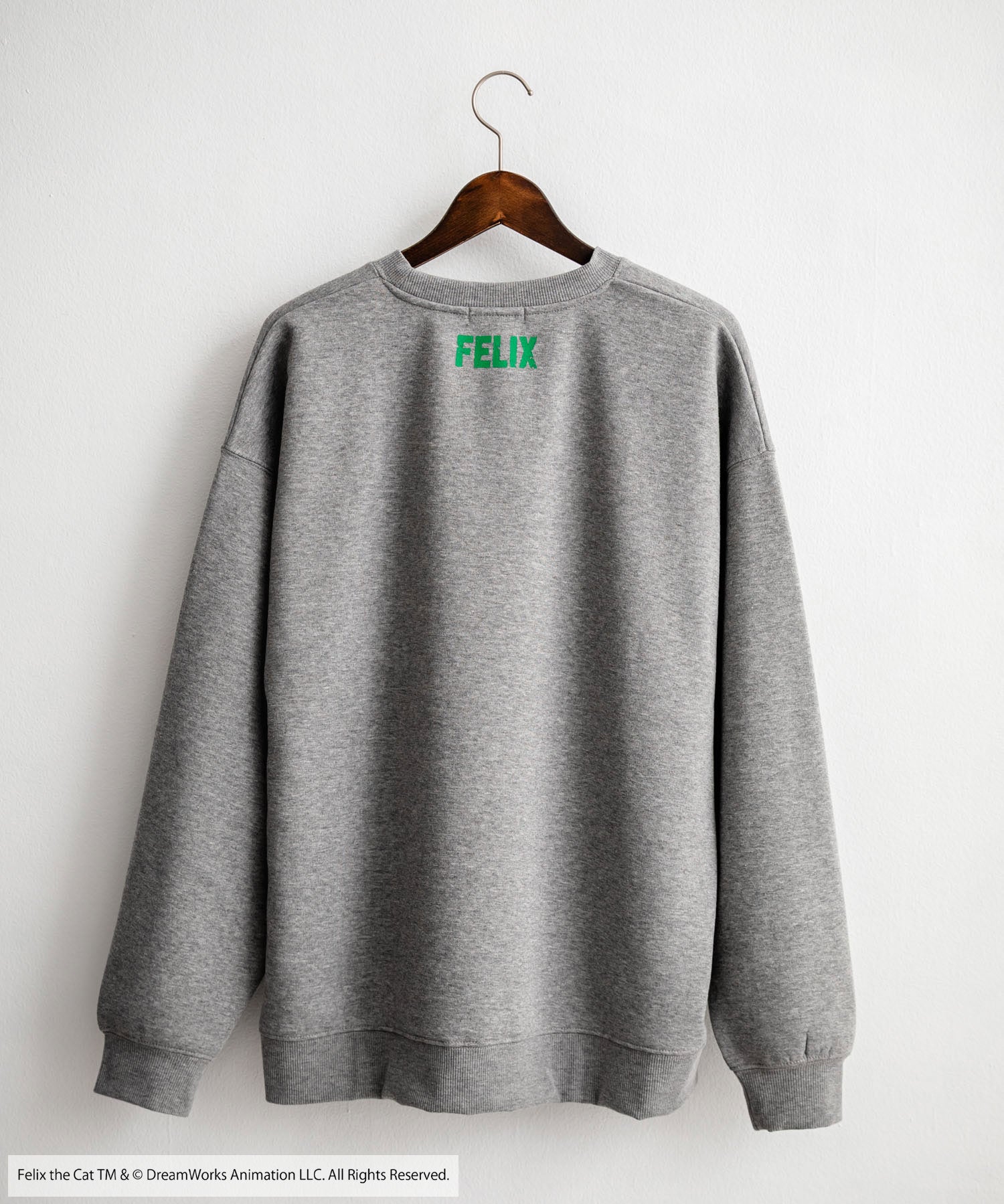 Casper/FELIX THE CAT 別注コラボ オーバーサイズヴィンテージライクグラフィックプリント裏起毛スウェットトレーナー 15116