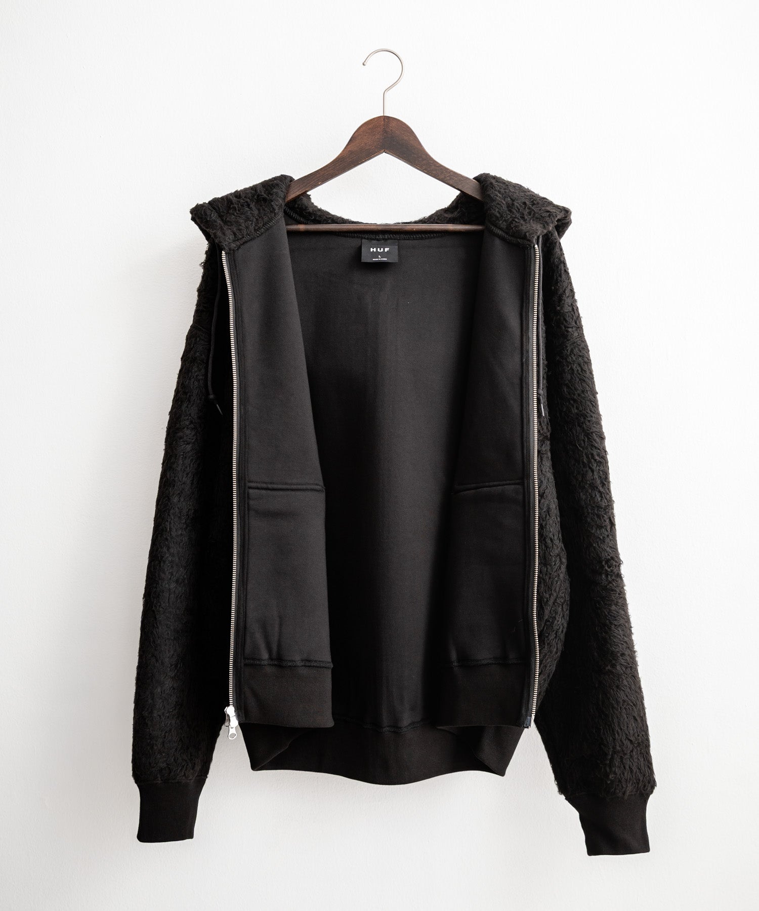 HUF ハフ CORSO HEAVYWEIGHT F/Z HOODIE オーバーサイズヘビーウェイトダブルジップボアフリースパーカー 15018