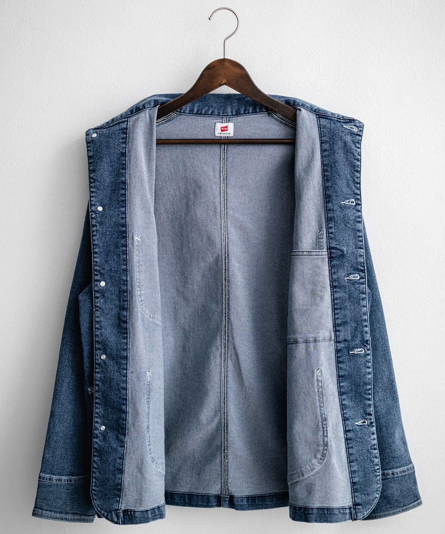 新色追加 Hanes ヘインズ ストレッチデニムカバーオール/デニムジャケット 14399