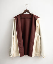 2WAYリバーシブル 両A面オーバーサイズワンポイントロゴ刺繍スタンドネックショートブルゾン 15477