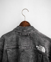 日本未展開モデル WHITE LABEL THE NORTH FACE DENIM TRUCKER JACKET ワンポイントロゴ刺繍ワークデニムジャケット 15653