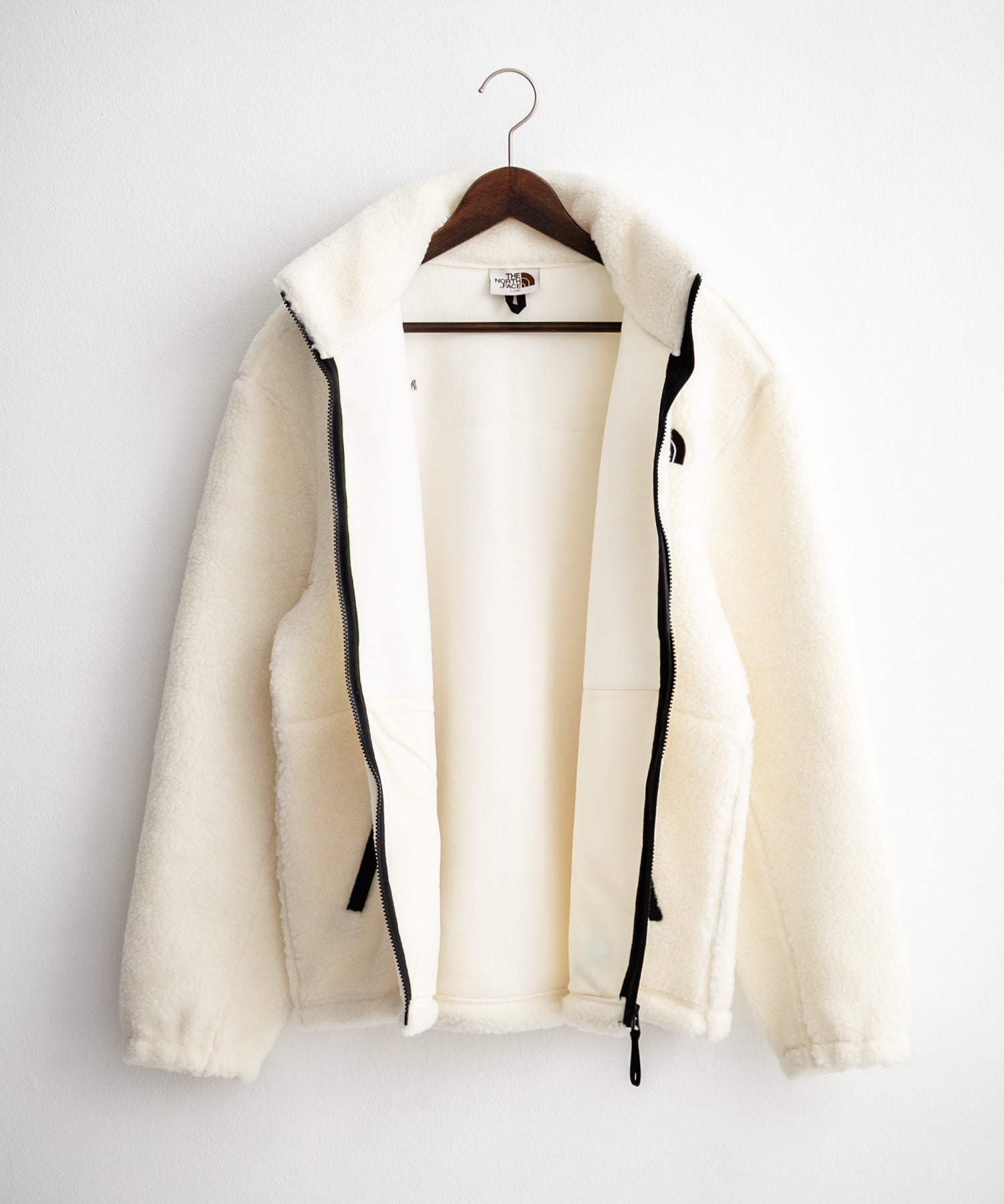 日本未展開モデル THE NORTH FACE ザ・ノースフェイス WHITE LABEL ホワイトレーベル 韓国限定 SHERPA FLEECE JACKET1 オーバーサイズワンポイントロゴ刺繍ボアジャケット 14659