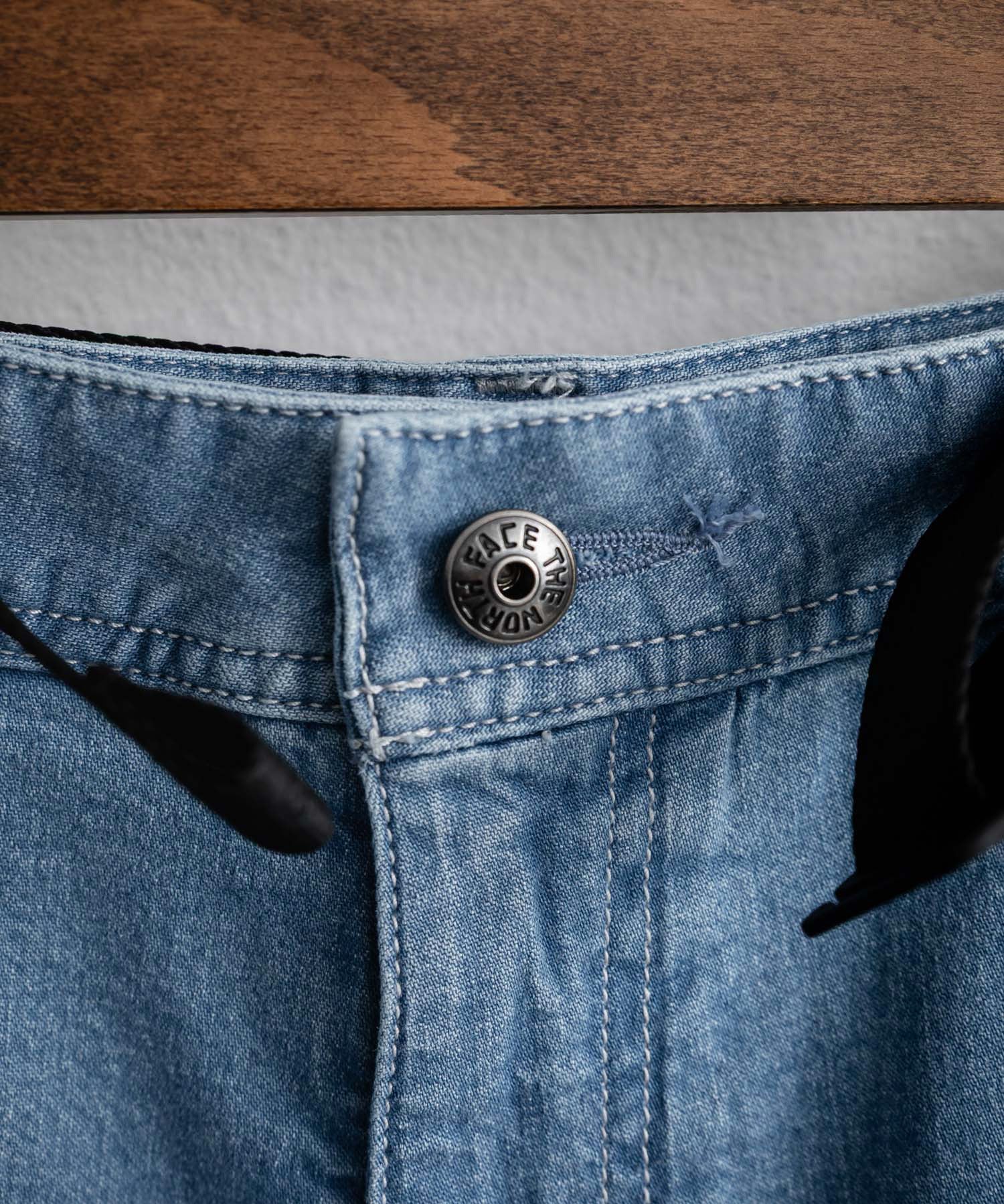 THE NORTH FACE WHITE LABEL BRIS DENIM SHORTS ロゴ刺繍ワイドデニムイージーショートパンツ 16164