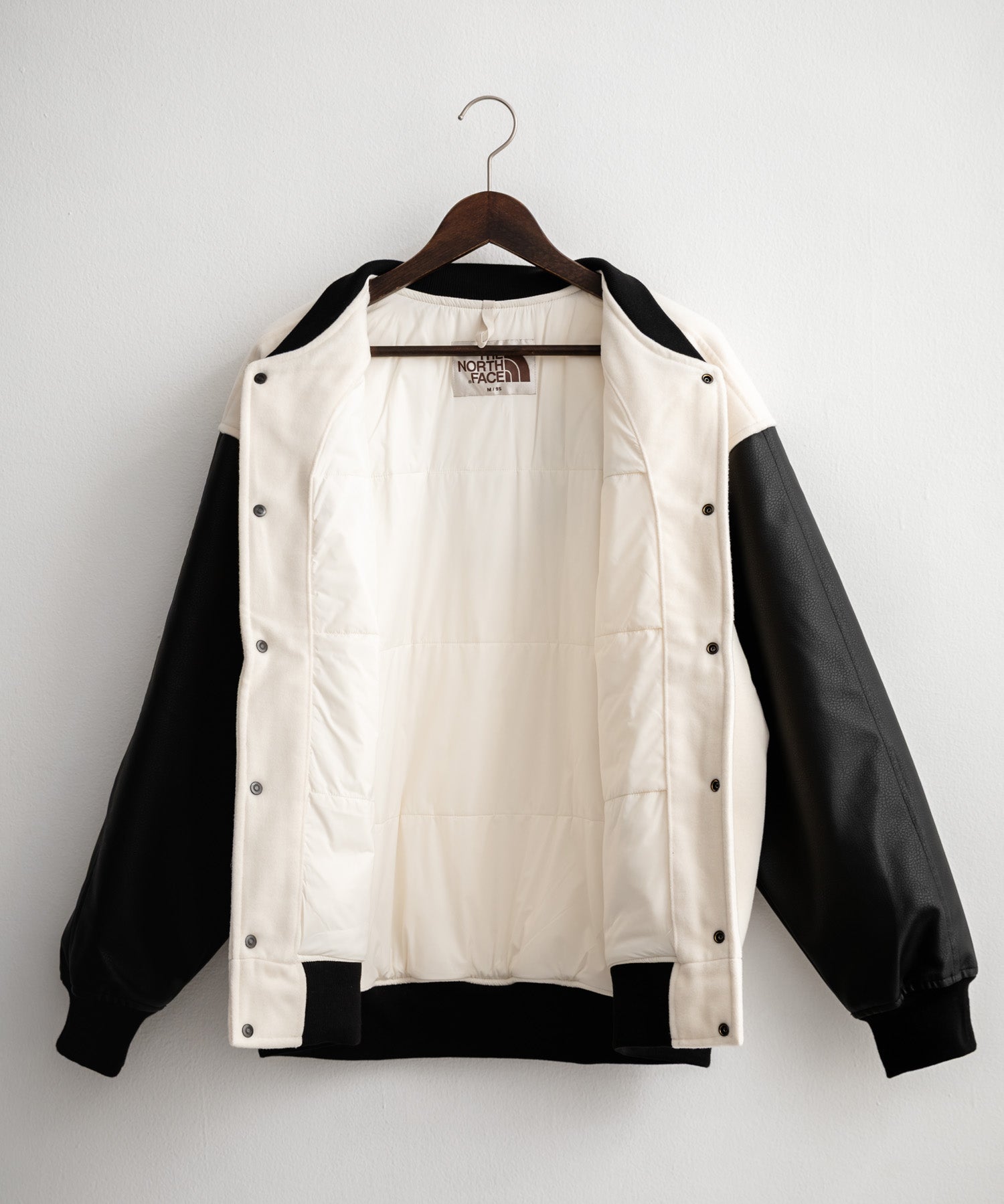 日本未展開モデル WHITE LABEL THE NORTH FACE VARSITY HEAT JACKET オーバーサイズフェイクレザー切替スタジャン/ブルゾン 15555