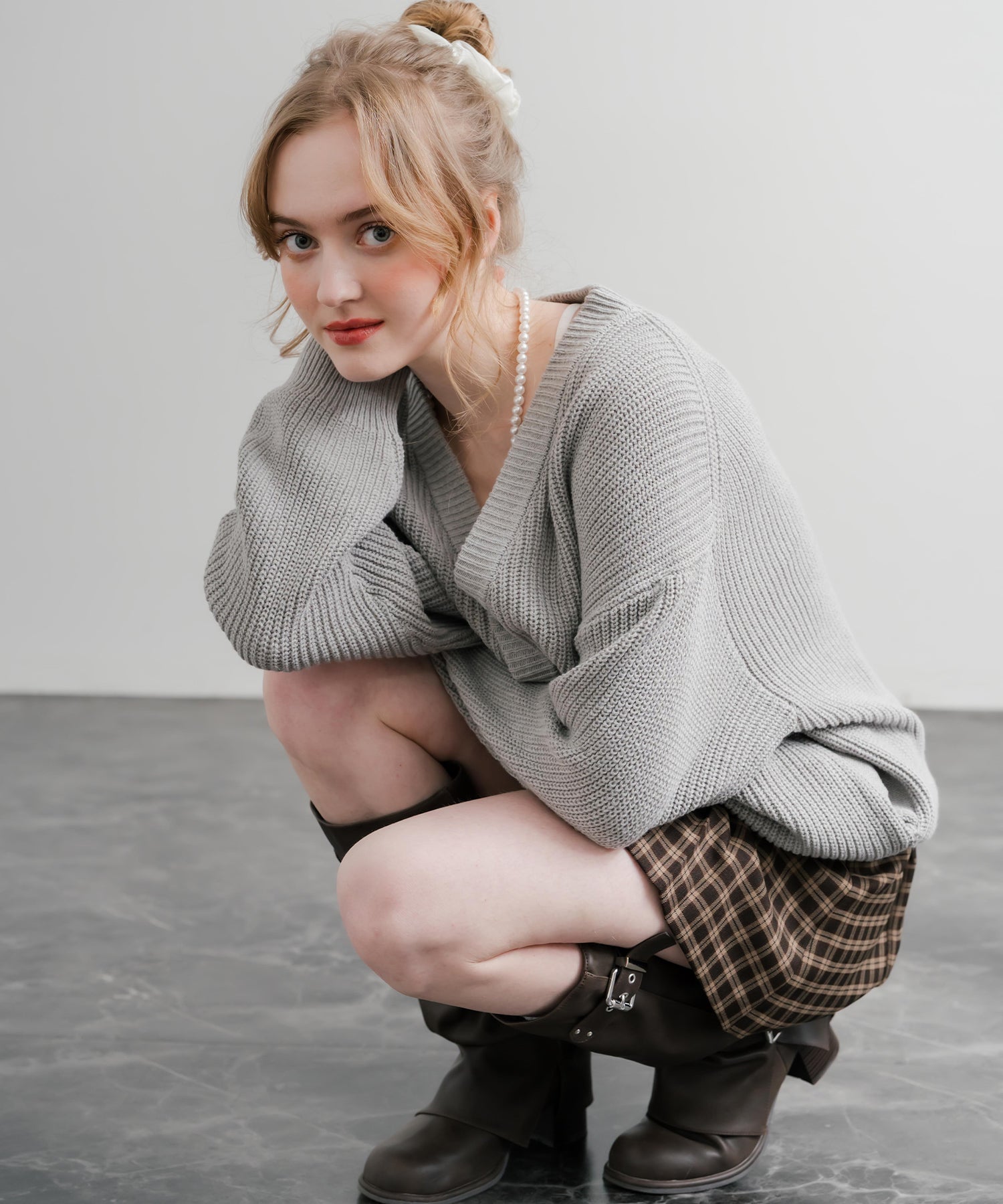 ハイバルキー片畦編み オーバーサイズ ウォッシャブルニット ビッグシルエットカーディガン 11313