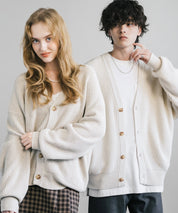 ハイバルキー片畦編み オーバーサイズ ウォッシャブルニット ビッグシルエットカーディガン 11313