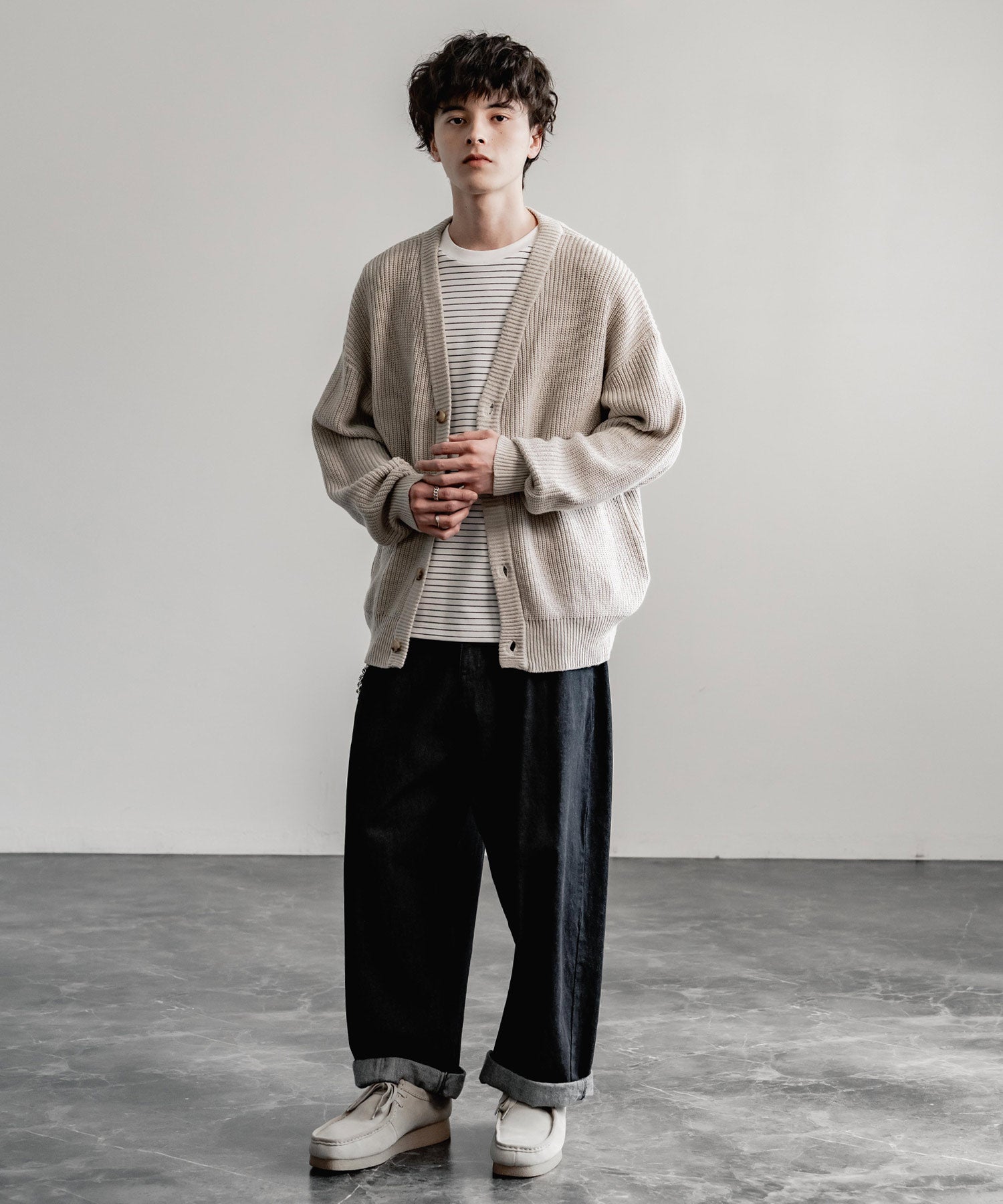 ハイバルキー片畦編み オーバーサイズ ウォッシャブルニット ビッグ