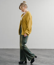 ハイバルキー片畦編み オーバーサイズ ウォッシャブルニット ビッグシルエットカーディガン 11313