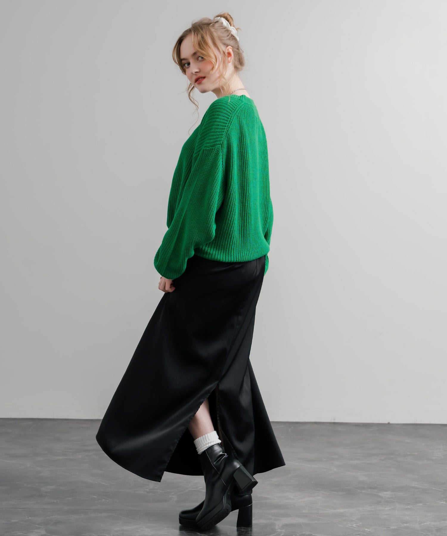 ハイバルキー片畦編み オーバーサイズ ウォッシャブルニット ビッグシルエットカーディガン 11313