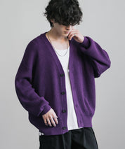 ハイバルキー片畦編み オーバーサイズ ウォッシャブルニット ビッグシルエットカーディガン 11313