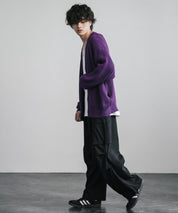 ハイバルキー片畦編み オーバーサイズ ウォッシャブルニット ビッグシルエットカーディガン 11313