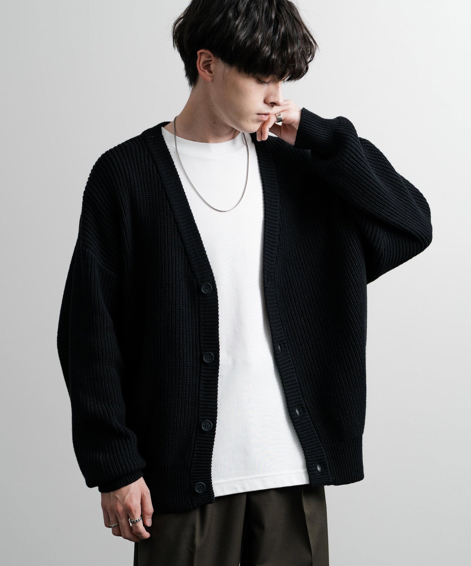 ハイバルキー片畦編み オーバーサイズ ウォッシャブルニット ビッグ