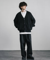 ハイバルキー片畦編み オーバーサイズ ウォッシャブルニット ビッグシルエットカーディガン 11313