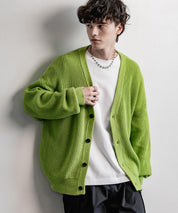 ハイバルキー片畦編み オーバーサイズ ウォッシャブルニット ビッグシルエットカーディガン 11313