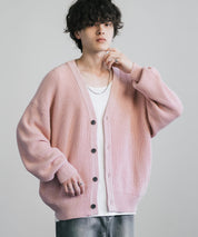 ハイバルキー片畦編み オーバーサイズ ウォッシャブルニット ビッグシルエットカーディガン 11313