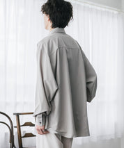 新色追加 オーバーサイズ レギュラーカラーストレッチ長袖シャツ 11915