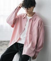 新色追加 オーバーサイズ レギュラーカラーストレッチ長袖シャツ 11915