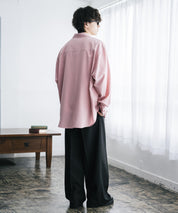 新色追加 オーバーサイズ レギュラーカラーストレッチ長袖シャツ 11915