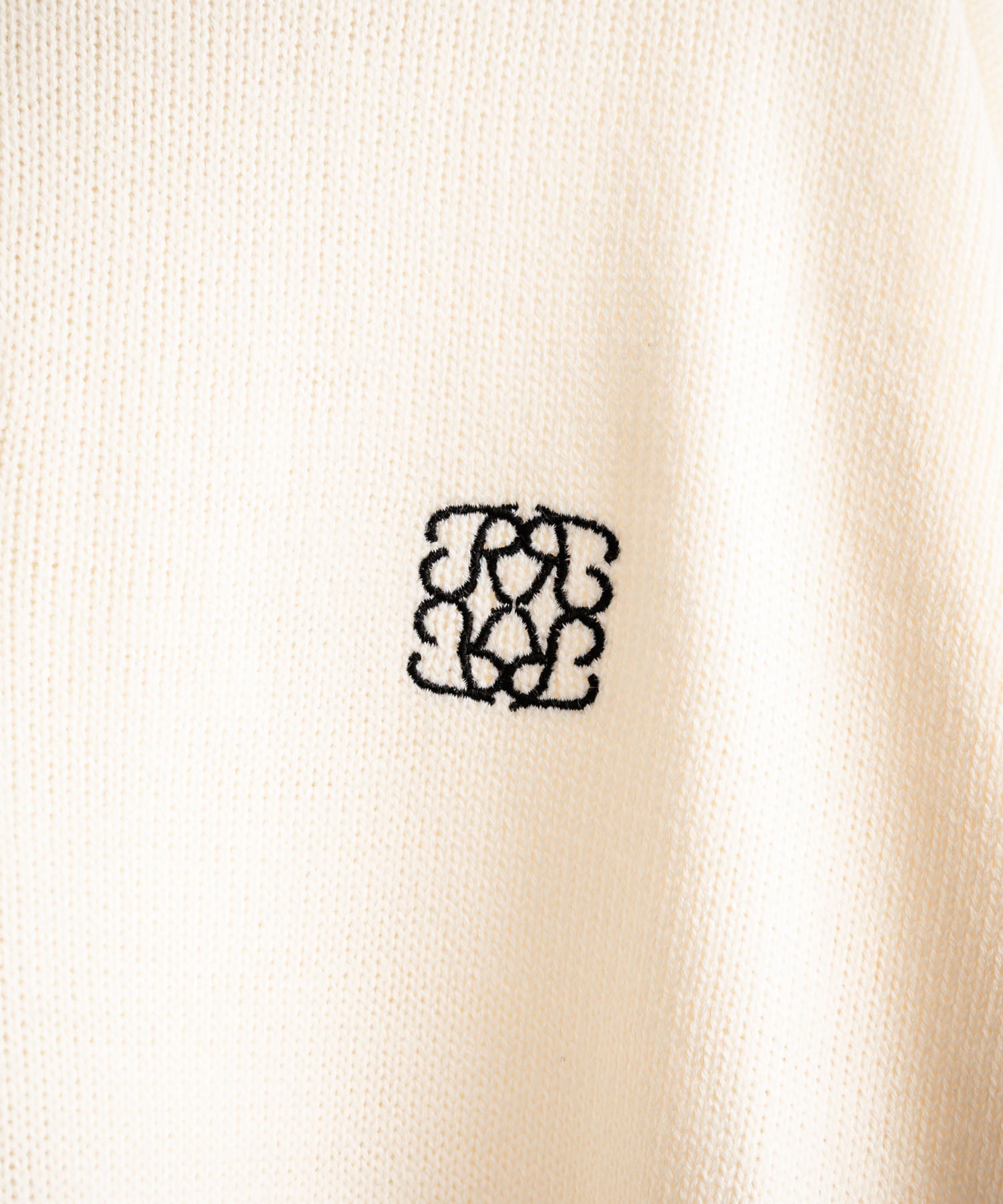 オーバーサイズ ワンポイント刺繍リブラインニットポロシャツ	15188