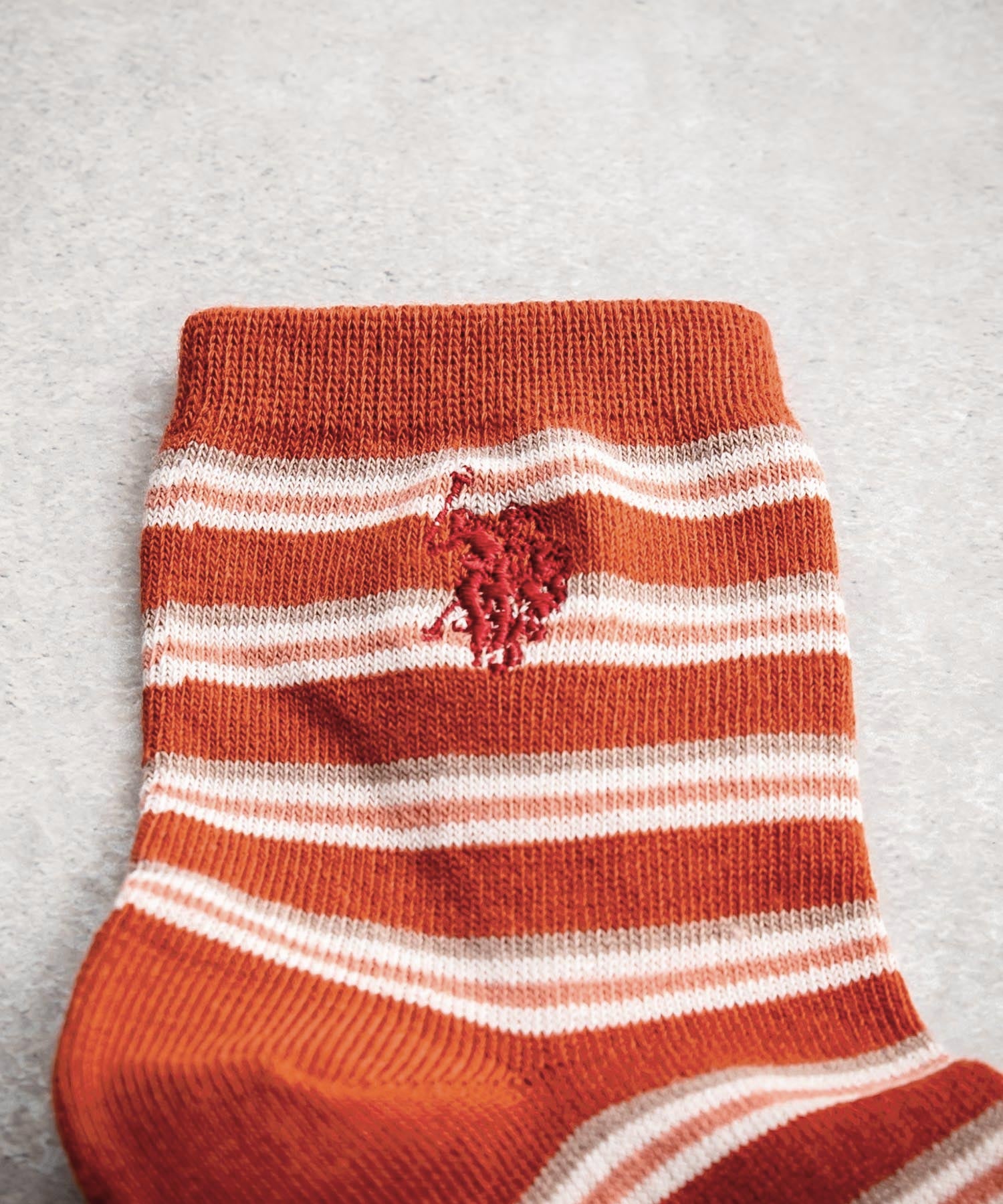 U.S. POLO ASSN. ユーエスポロアッスン マルチボーダーワンポイントロゴ刺繍3足アソートクォーター丈ソックス 15071