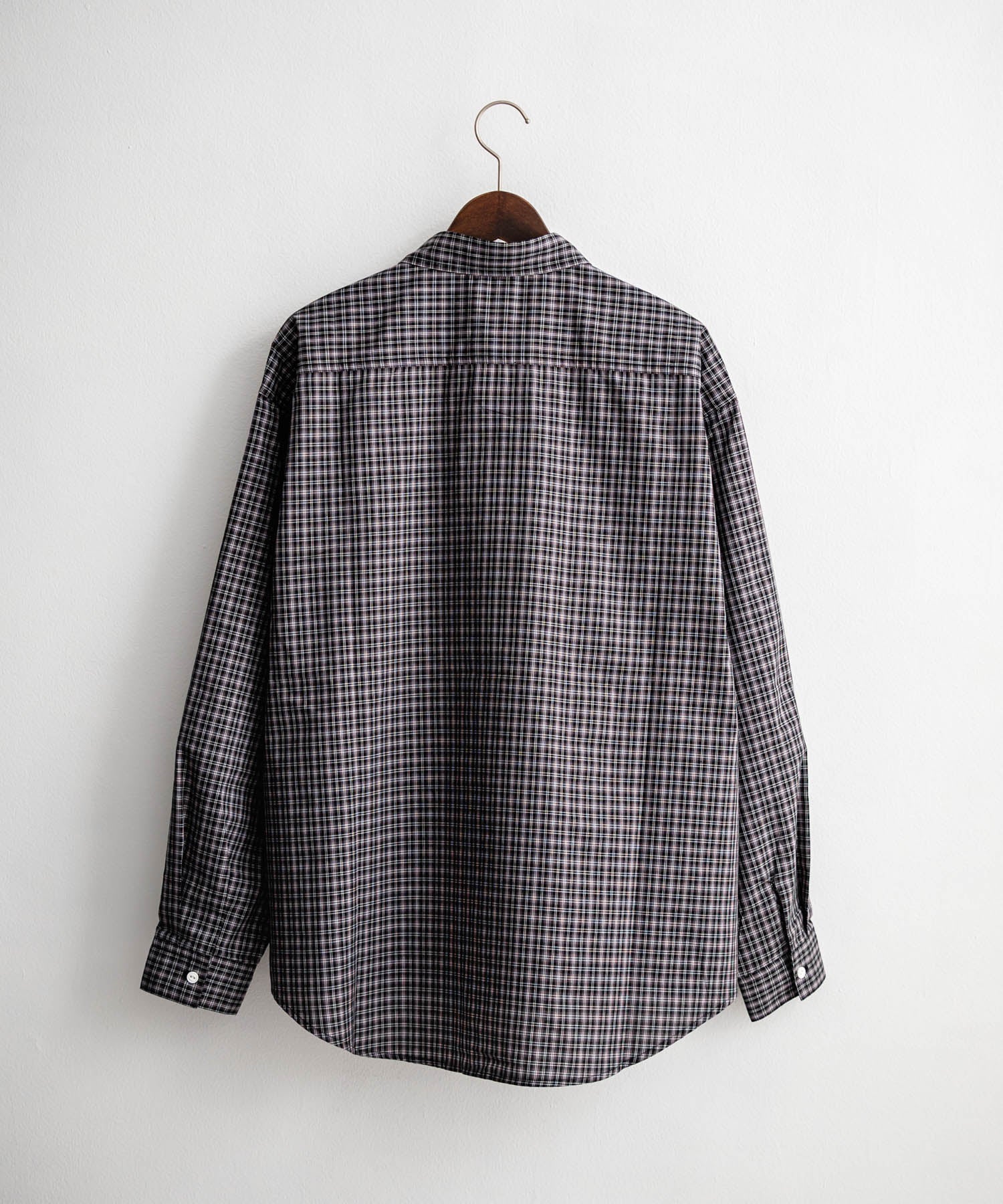 ハーフジップオーバーサイズチェックシャツ/オンブレチェック