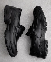 フェイクレザー/スエード厚底スニーカーローファー 15290