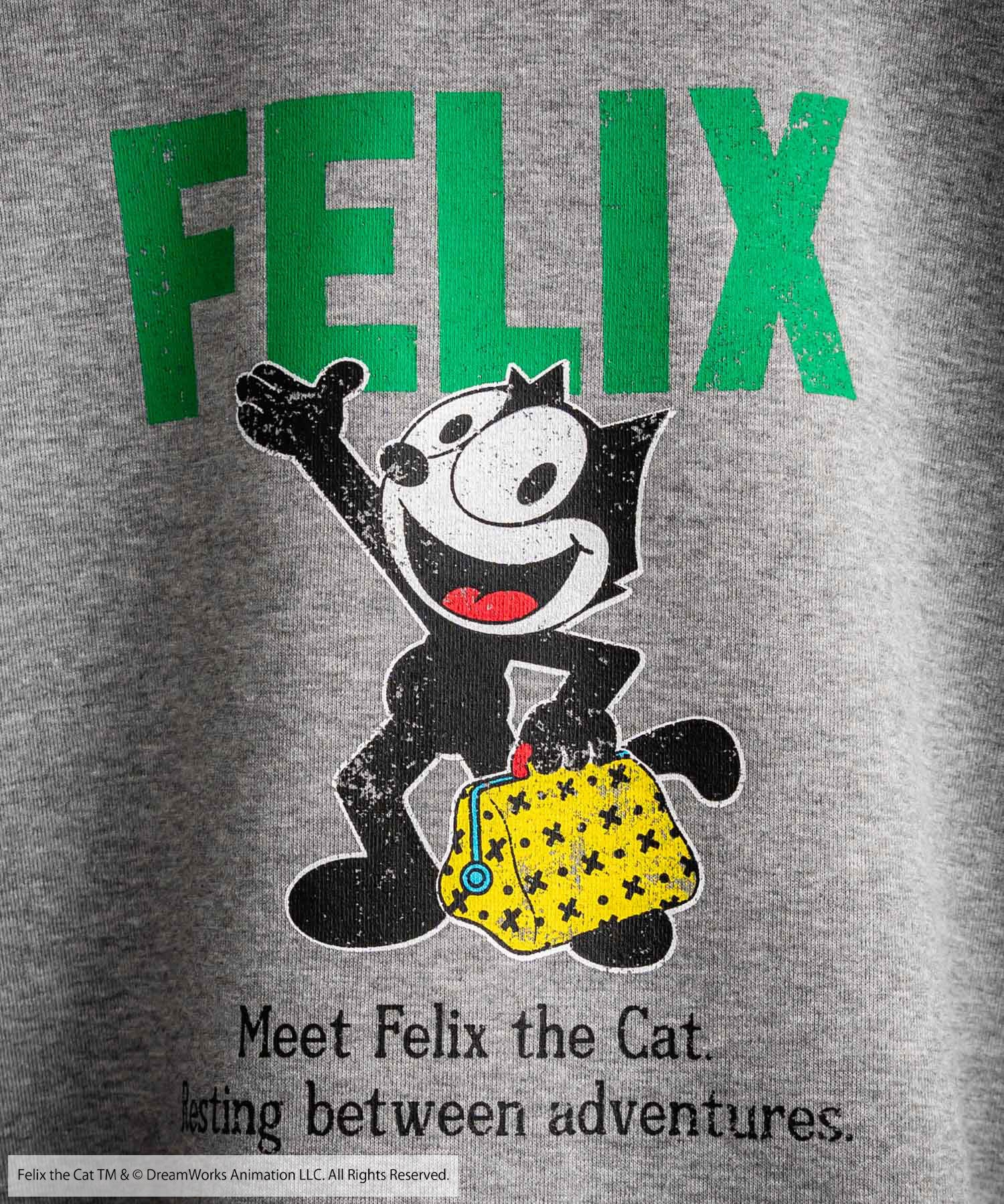 Casper/FELIX THE CAT 別注コラボ オーバーサイズヴィンテージライクグラフィックプリント裏起毛スウェットトレーナー 15116