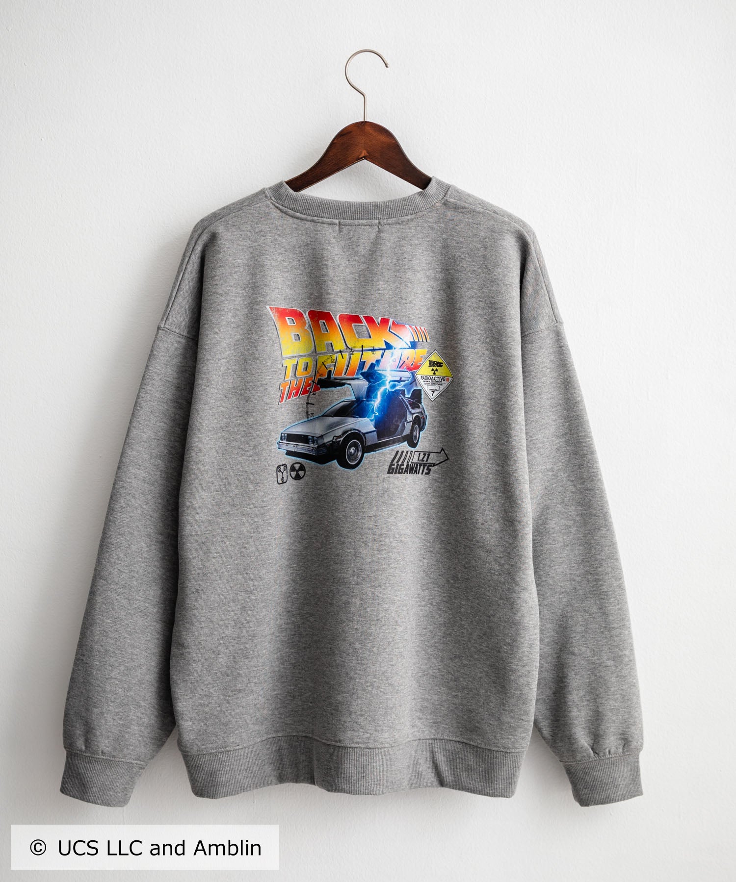 Universal City Studios LLC 別注コラボ オーバーサイズヴィンテージライクグラフィックプリント裏起毛スウェットトレーナー 15115